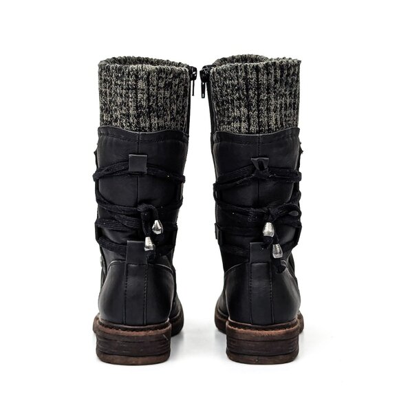 Rieker Women Dominika 73 Pale Black Vegan Leather Lace-up Zip Boots 8US EUR 38 - Picture 4 of 7